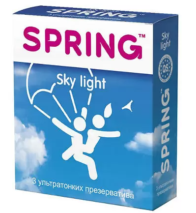 Spring Sky Light презервативы ультратонкие, набор презервативов, 3 шт.